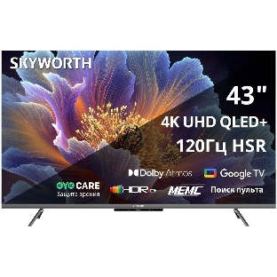 Телевизор Skyworth 43' 43Q66H QLED UHD черный 60Hz Smart TV 2GB/16GB