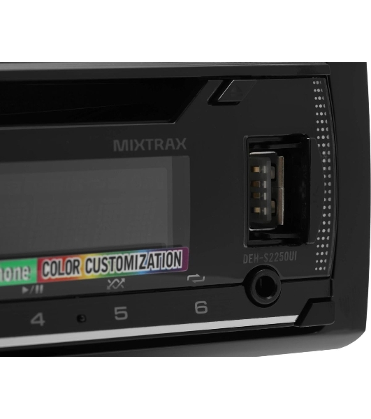 Автомагнитола Pioneer DEH-S2250UI, 1 DIN, CD, USB Type-A, AUX, пульт ДУ, съёмная панель