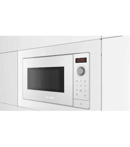 Встраиваемая микроволновая печь Bosch BFL623MW3 Serie 2, белый, 20 л, 800 Вт, переключатели - поворотный механизм/сенсор