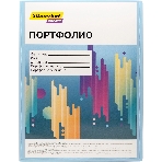 Папка-портфолио с 40 прозрачными вкладками Silwerhof Create SCR-P40AZURE A4, пластик, 0.7мм, карман на лицевой стороне, голубой, фото 1