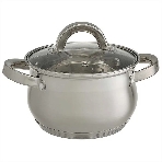 Набор посуды WEBBER BE-616/6 из нерж.стали 6 пр. 2,1 л, 2,9 л, 3,9 л со стеклянными крышками В наборе 6 предметов: кастрюля со стеклянной крышкой 16х10,5 см; 2,1 л кастрюля со стеклянной крышкой 18х11,5 см; 2,9 л кастрюля со стеклянной крышкой 20х12,5см; 3,9л Толщина стали 0,5 мм, фото4