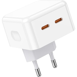Сетевое зарядное устройство BOROFONE (6941991101113) BA76A 2Type-C 3.0A PD 35W, белый