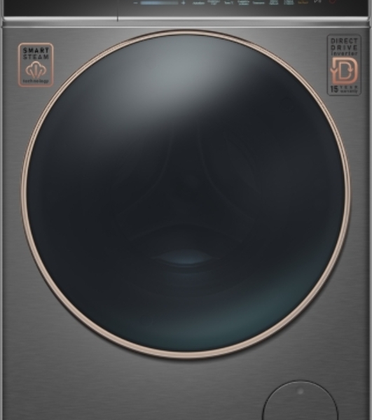Стиральная машина Weissgauff WM 58411 Direct Drive Inverter Premium Steam Grey серая, загрузка фронтальная 11кг, 1400 об/мин., класс: A+++