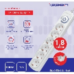 Сетевой фильтр Ippon BK-6-EU-1.8-10-W 1.8 м, 6 розеток, белый, коробка, фото7