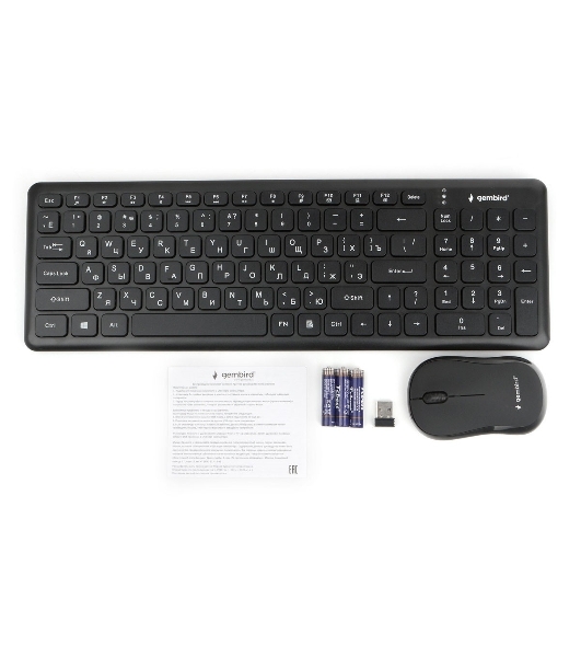 Комплект клавиатура+мышь Gembird KBS-9200 беспроводной, USB, 1000 DPI, чёрный