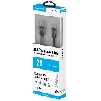 Кабель Maxvi MC-10M black, USB-A - microUSB, 2A ток макс. нагрузки 2А, макс. напряжение 5V; стандарт USB 2.0; длина 1м, нейлоновая оплетка, металлические корпуса разъемов, цвет черный, фото2
