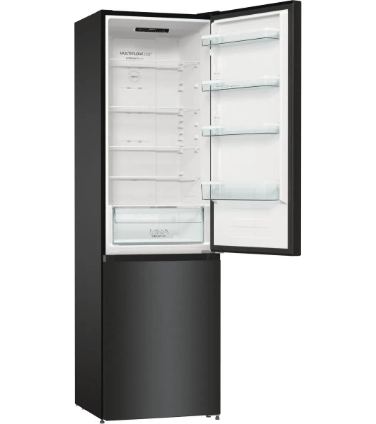 Холодильник Gorenje NRK6202EBXL4 черный матовый двухкамерный 235/96л морозилка снизу, No Frost