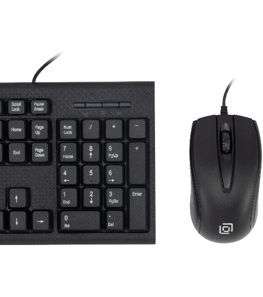 Комплект клавиатура+мышь Oklick 630M проводной, USB, 1600 DPI, чёрный