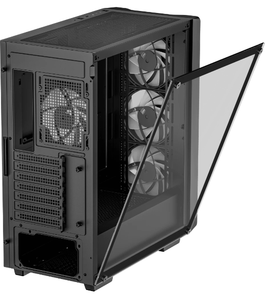 Компьютерный корпус Deepcool CC560 ARGb V2 без БП, боковое окно (закаленное стекло), 3x120мм ARGb LED вентилятор спереди и 1x120мм ARGb LED вентилятор сзади, черный, ATX