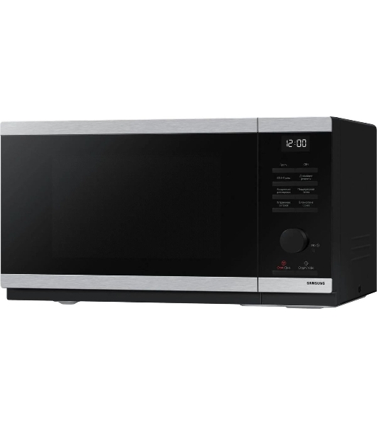 Микроволновая печь Samsung MG23DG4524ATBW нержавеющая сталь/черный 23 л, 800 Вт, переключатели - поворотный механизм