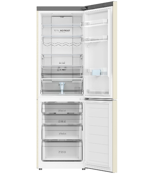 Холодильник Haier C2F636CCFDU1 бежевый двухкамерный 256/108 л морозилка снизу, No Frost