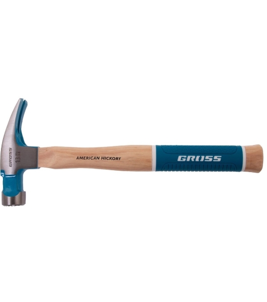 Молоток-гвоздодер Gross AMERICAN HICKORY 380 г, угол 75, магнит, обрезиненная рукоятка