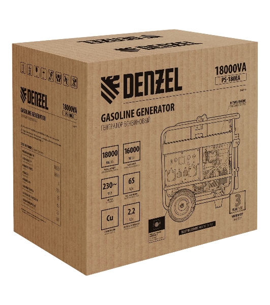 Электрогенератор бензиновый Denzel PS-180EA, 18 кВт, 110 дБ, 276 кг