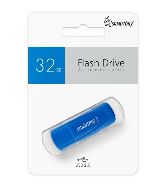 Флешка USB Smartbuy Scout Blue (SB032Gb2SCB), 32Gb, USB 2.0, R/W 13/8, синий