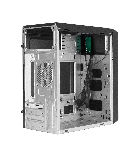 Компьютерный корпус Minitower ExeGate mEVO-7805 (mATX, без БП, 2*USB+1*USB 3.0, аудио, черный, с 2*RGb подсветкой)