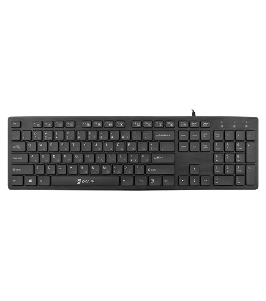 Клавиатура проводная Oklick 520M2U, USB, черный