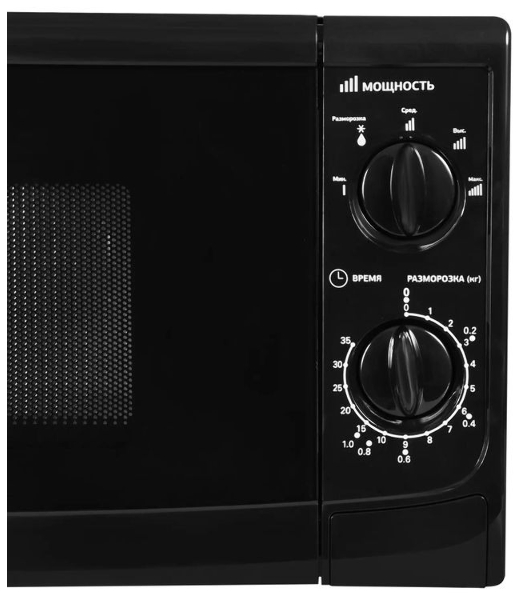 Микроволновая печь Starwind SWM5720 черный, 20 л, 700 Вт, переключатели - поворотный механизм
