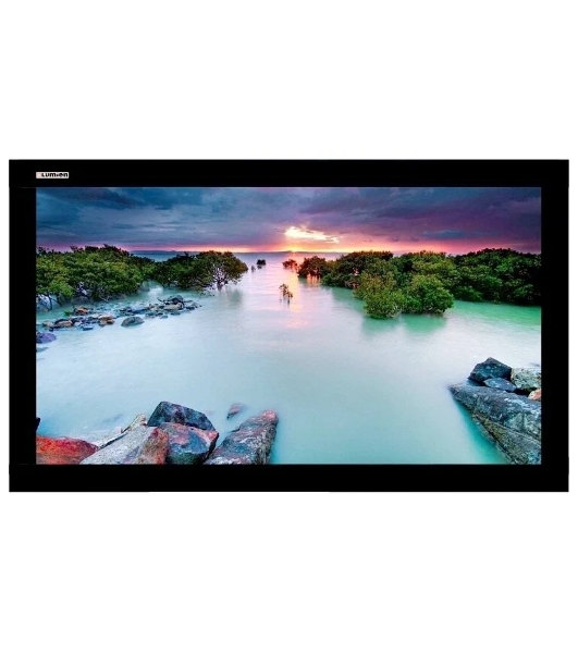 Экран Lumien Cinema Home 203x348 см (раб. область 187х332 см) (150') Matte White, алюминиевая рама обтянутая черным бархатом 16:9 (2 места)