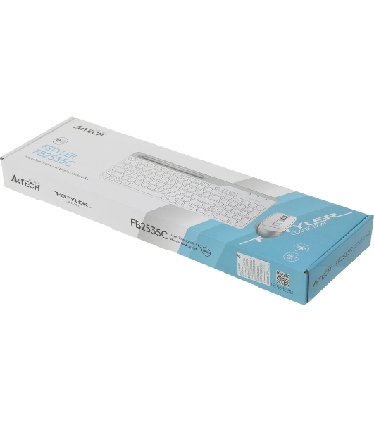 Комплект клавиатура+мышь A4Tech FStyler FB2535C беспроводной, USB + Bluetooth, 2000 DPI, белый