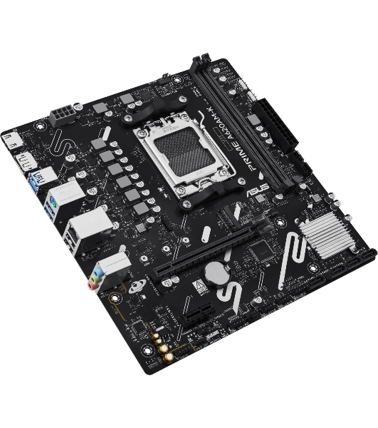 Материнская плата ASUS PRIME A620M-K, AM5, AMD A620, 2xDDR5, 4xSATA, 1xM.2, 1xPCIe 4.0 x16, 1xPCIe 3.0 x1, 1xHDMI, 1xDP, 1x1Gb LAN, 4xUSB-A 5Gbps, 2xUSB-A 2.0, 3x3.5 мм, 7.1, mATX