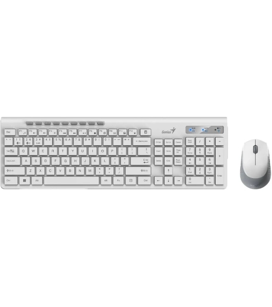 Комплект клавиатура+мышь Genius SlimStar 8230 беспроводной, USB + Bluetooth, 1000 DPI, белый