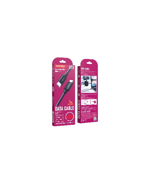 Кабель Smartbuy (iK-3112-S73b) S73 Type-C черный, 6А, 60 вт, 1 м