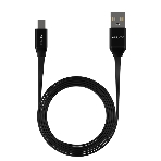 Кабель Maxvi MC-15T black, USB-A - Type-C, 2A ток макс. нагрузки 2А, макс. напряжение 5V; стандарт USB 2.0; плоский кабель, длина 1м, оплетка TPE, металлические корпуса разъемов, цвет черный, фото 1