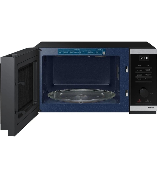 Микроволновая печь Samsung MG23DG4524ATBW нержавеющая сталь/черный 23 л, 800 Вт, переключатели - поворотный механизм