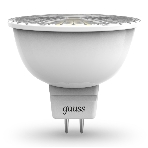 Лампа светодиодная Gauss 101505105 MR16 5 Вт 3000К тепл. бел. GU5.3 500 лм 150-265В FROST, фото 1