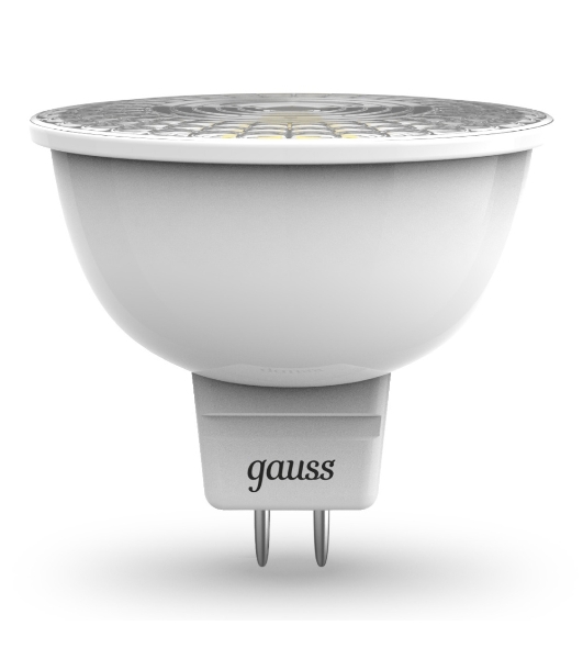 Лампа светодиодная Gauss 101505105 MR16 5 Вт 3000К тепл. бел. GU5.3 500 лм 150-265В FROST