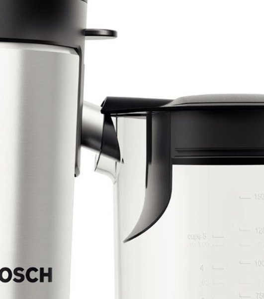 Соковыжималка Bosch MES4010 серебристый/черный, центробежная, 1200 Вт, 1500 мл, механическое