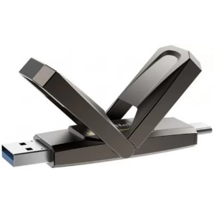 Флешка USB Netac US5 (NT03US5C-256G-32TA), 256Gb, USB 3.2/TypeC, R/W/ 550/500, черный
