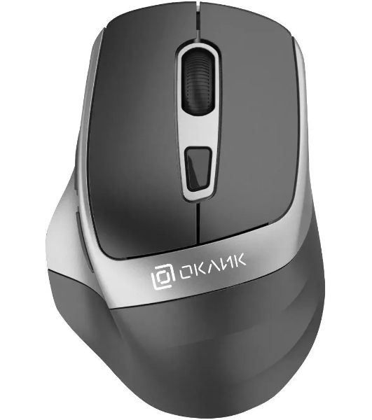 Мышь беспроводная Oklick 516MW черный/серебристый, 1600 dpi, радиоканал, Bluetooth, USB, кнопки - 6