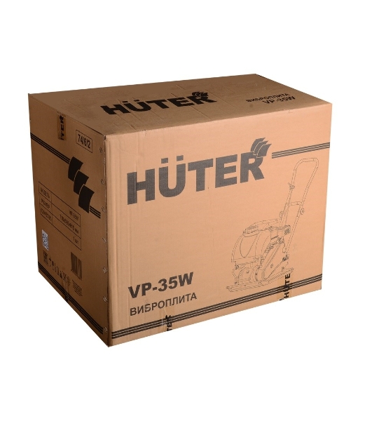 Виброплита бензиновая Huter VP-35W 4870 Вт 6.5 л.с., 25 кН, подошва 580х500 мм, 1050 м2/ч, 105 дБ