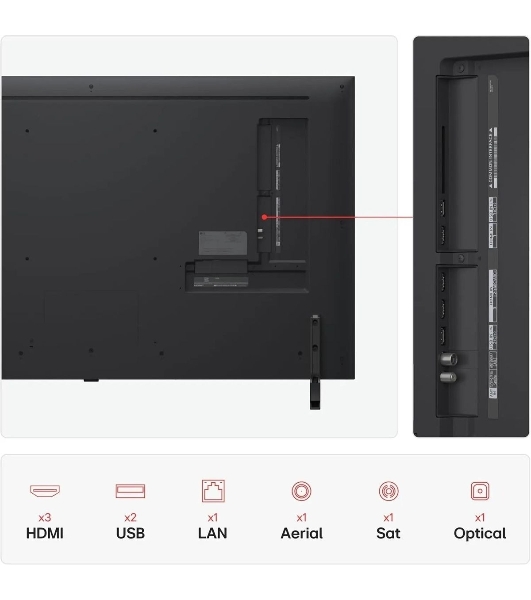 Телевизор LG 55' 55QNED80A6A черный титан LED 4K UHD 60Hz Smart TV WebOS 2GB/16GB