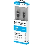 Кабель Maxvi MC-15T black, USB-A - Type-C, 2A ток макс. нагрузки 2А, макс. напряжение 5V; стандарт USB 2.0; плоский кабель, длина 1м, оплетка TPE, металлические корпуса разъемов, цвет черный, фото3
