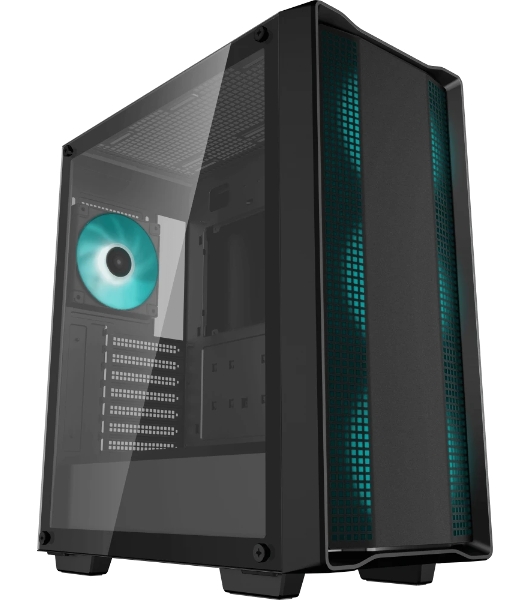 Компьютерный корпус Deepcool CC560 ARGb V2 без БП, боковое окно (закаленное стекло), 3x120мм ARGb LED вентилятор спереди и 1x120мм ARGb LED вентилятор сзади, черный, ATX