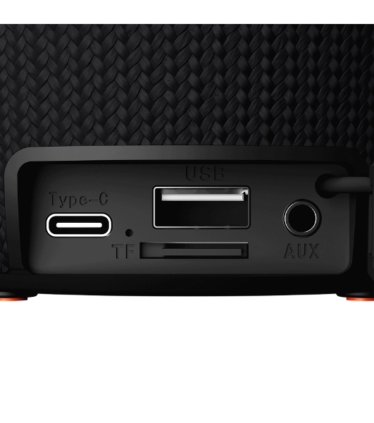 Колонка портативная Ural Молния Огонь черный/оранжевый 35W 1.1 BT/3.5Jack/USB-C 10м 2200mAh (без.бат)