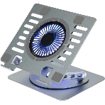 Подставка для ноутбука Digma D-NCP170-1xRGb110-360 17' 240x230x50мм 28дБ 2xUSB 1x 110ммFAN 940г Fan-control алюминий серый, фото 1