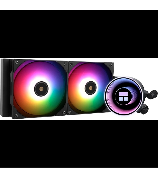 Водяное охлаждение для процессора Thermalright Frozen Notte 240 черный ARGB V2 (240мм, Black, ARGB/ Fans: 2x120мм, 72.37CFM, 27.7dBA, 2000RPM/ Pump height 54мм, 28dBA, 5300RPM, Rad thickness 27мм/ S: 1200, 1700, 1851, 2011, 2066, 115X, AM2, AM2+, AM3, AM3+, AM4, AM5, FM1, FM2, FM2+)
