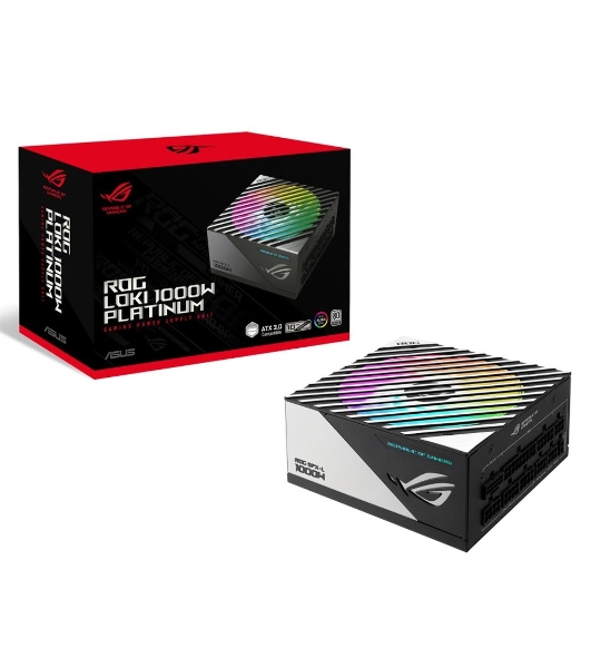Блок питания ASUS ROG-LOKI-1000P-SFX-L GAMING (90YE00N1-B0NA00), 1000Вт, 80 PLUS Platinum, 135мм, модульный, серый и черный