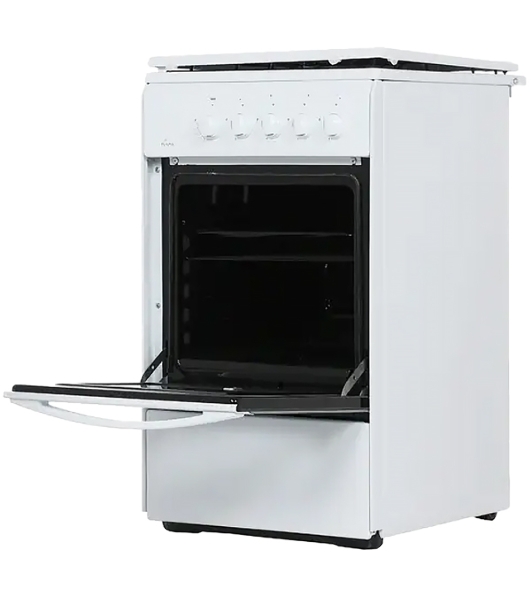Плита газовая Flama RG 2401 W белый, конфорок 4 шт, духовка 50 л, 50 см x 85 см x 60 см