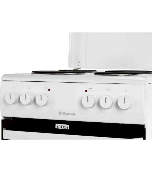 Плита электрическая Hansa FCEW54120 белый, конфорок 4 шт, духовка 62 л, 50 см x 85 см x 60 см