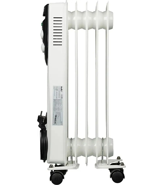 Обогреватель масляный Ballu Classic BOH/CL-05WRN (5 секций), белый, 1000 Вт, 15 м2, термостат