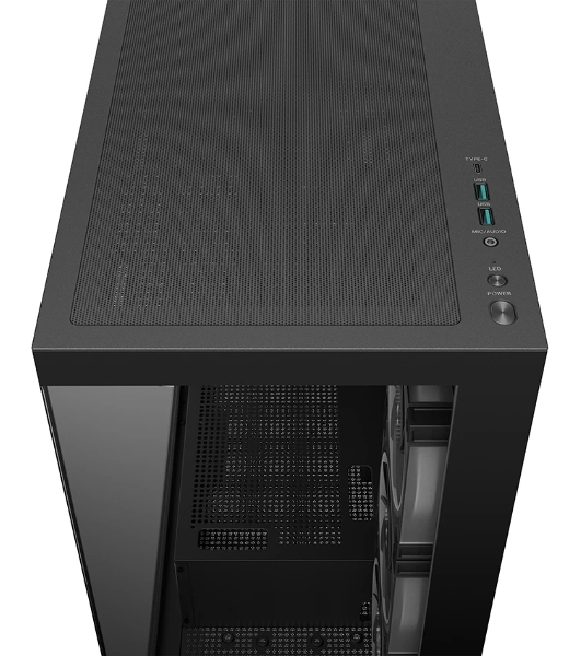 Компьютерный корпус Deepcool CG580 4F V2 без БП, боковое окно (панорама), 4x120мм ARGB PWM вентилятора, черный, ATX (R-CG580-BKADA4-G-2)