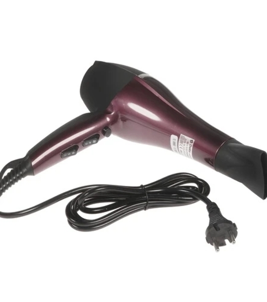 Фен Delta DL-0937 черный/бордовый, 2000 Вт, ионизация