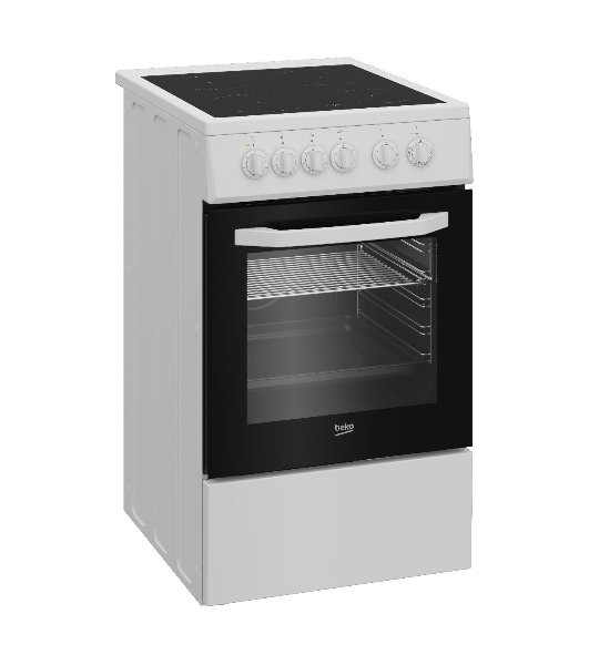 Плита электрическая Beko FFSS57001W белый, конфорок 4 шт, духовка 60 л, 50 см x 85 см x 60 см