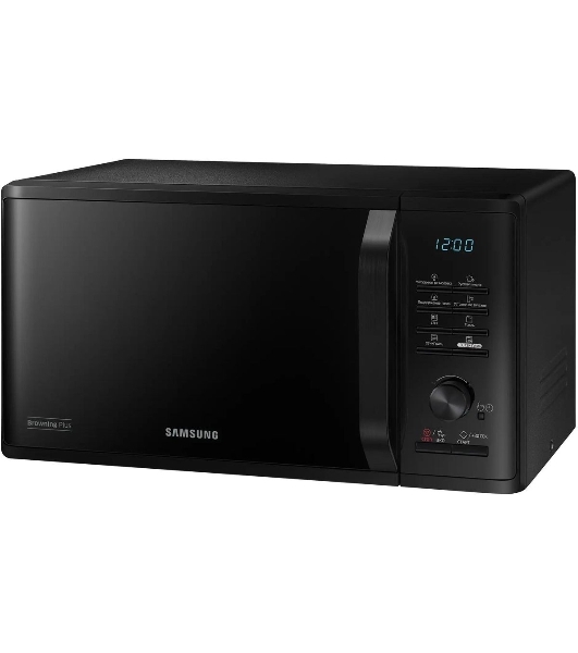 Микроволновая печь Samsung MG23K3515AK/BW черный, 23 л, 800 Вт, переключатели - кнопки, поворотный механизм