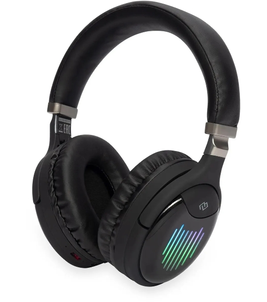 Беспроводные/проводные наушники Digma BT-16 черный, накладные, Bluetooth + проводной, складная конструкция, до 10 ч