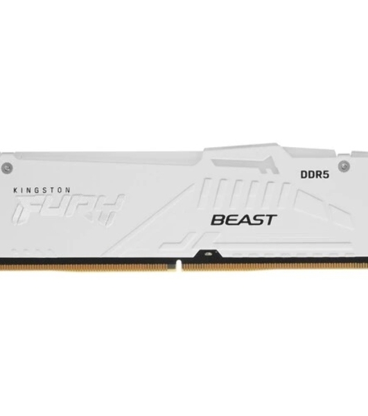 Оперативная память Kingston Fury Beast, DDR5, 16Gb (1x16Gb), 5600MHz, CL40, DIMM, радиатор, RGB, белый